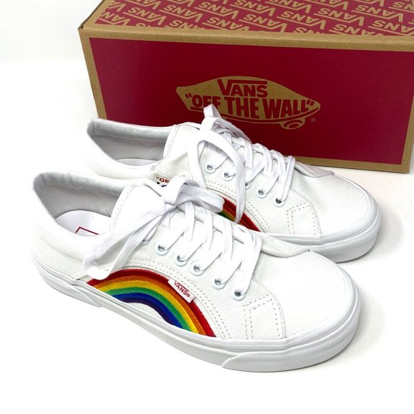 Vans Mens Sneakers LAMPIN 86 DX LGBTQIA White Canvas Rainbow Size VN0A54FC4GQ - Picture 8 of 11